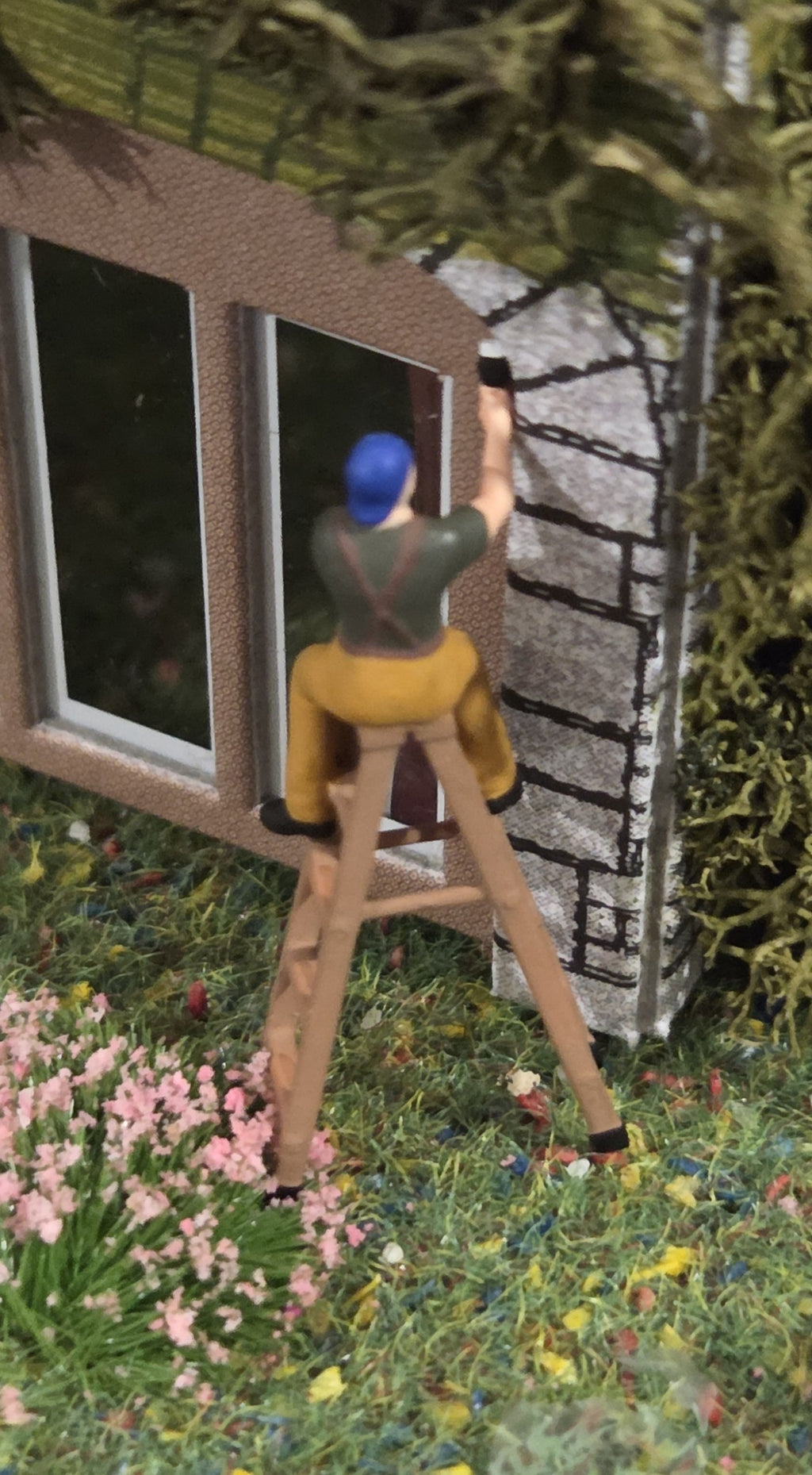 Painting Figure Set – 2 Piece HO Scale - People and Ladders Collection