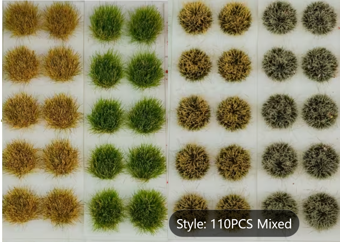 Autumn Grass Tufts – Miniature Scenic Terrain Tufts (110pcs Mixed Autumn Tones)