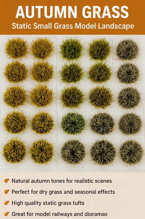 Autumn Grass Tufts – Miniature Scenic Terrain Tufts (110pcs Mixed Autumn Tones)