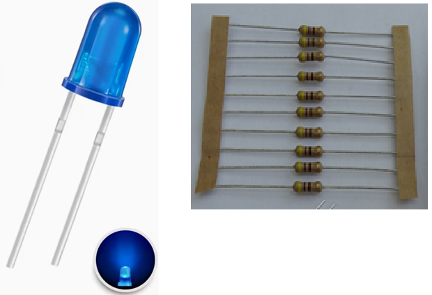 Blue 5mm LED Kit with Resistors – 12V DC (Pack of 10)