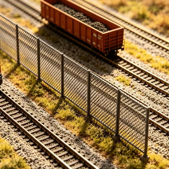 HO/OO Gauge Chain-Link Fence Sections – 155 × 30mm – 5 Pack