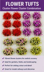 Flower Tufts – Miniature Landscape Scenery Tufts (40 Mixed Colours)