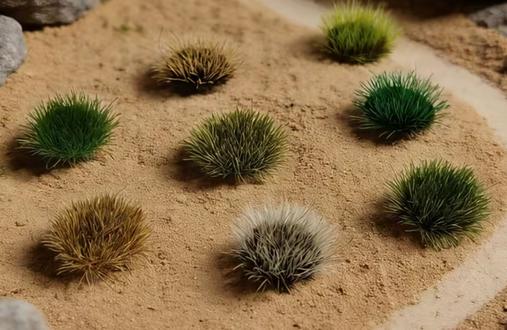 Autumn Grass Tufts – Miniature Scenic Terrain Tufts (110pcs Mixed Autumn Tones)