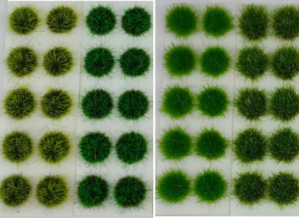 Green Grass Tufts – Miniature Static Grass Landscape Tufts (40 Mixed Shades)