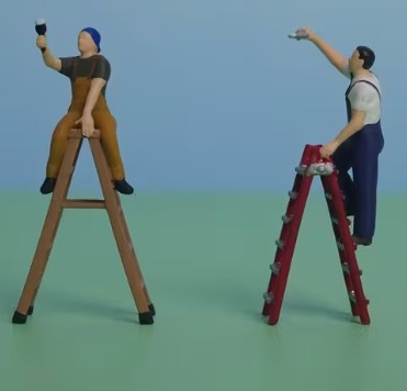 Painting Figure Set – 2 Piece HO Scale - People and Ladders Collection