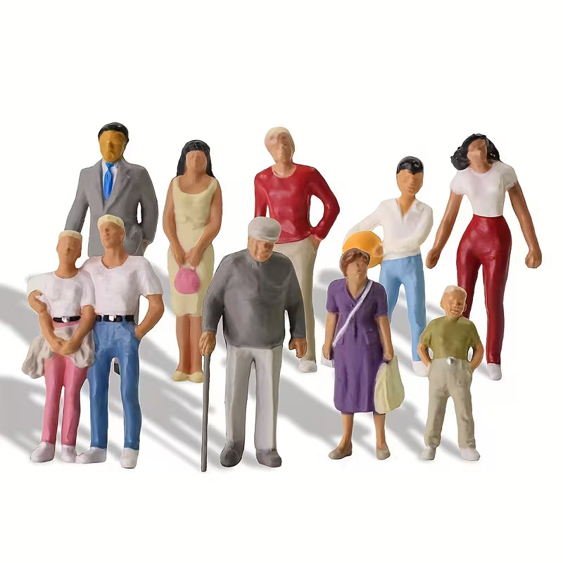 Standing Painted Figures Set – 10 Piece O Miniature People Collection