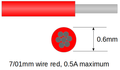 7/01mm red ultra-thin wire for DCC decoders and models - 10m