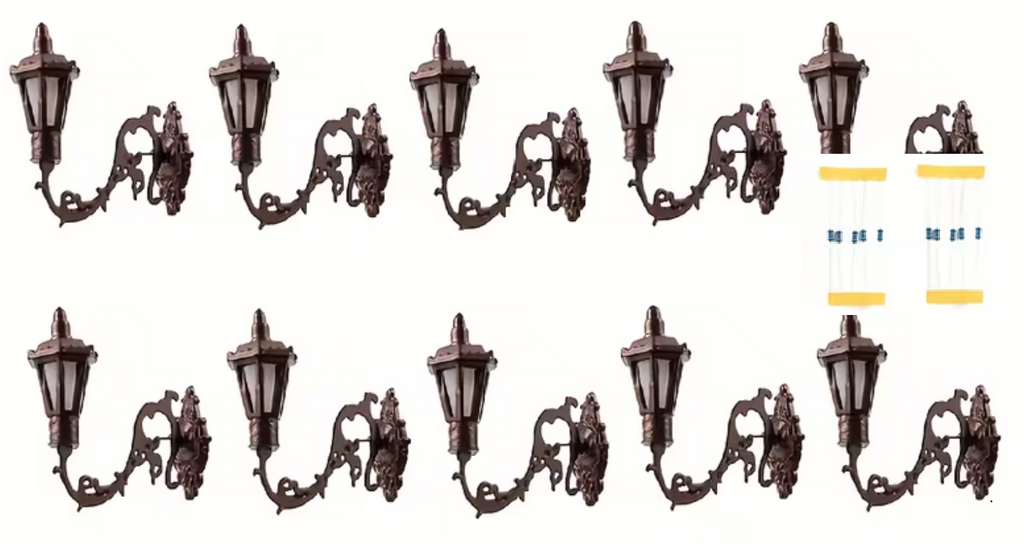 Victorian Wall Lights – White LED Lighting Set x5