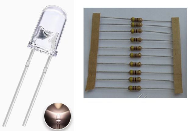 Warm White 5mm LED Kit with Resistors – 12V DC (Pack of 10)