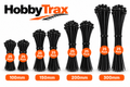Black Nylon Cable Ties / Zip Ties – 25 Pack – Various Lengths