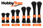 Black Nylon Cable Ties / Zip Ties – 25 Pack – Various Lengths