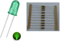 Green 3mm LED Kit with Resistors – 12V DC (Pack of 10)