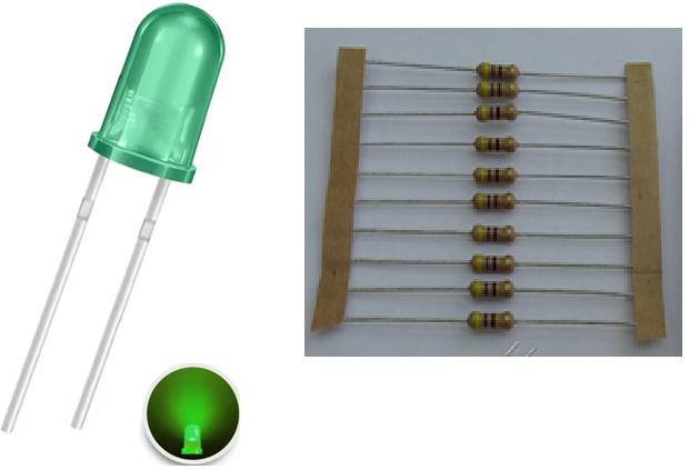 Green 5mm LED Kit with Resistors – 12V DC (Pack of 10)
