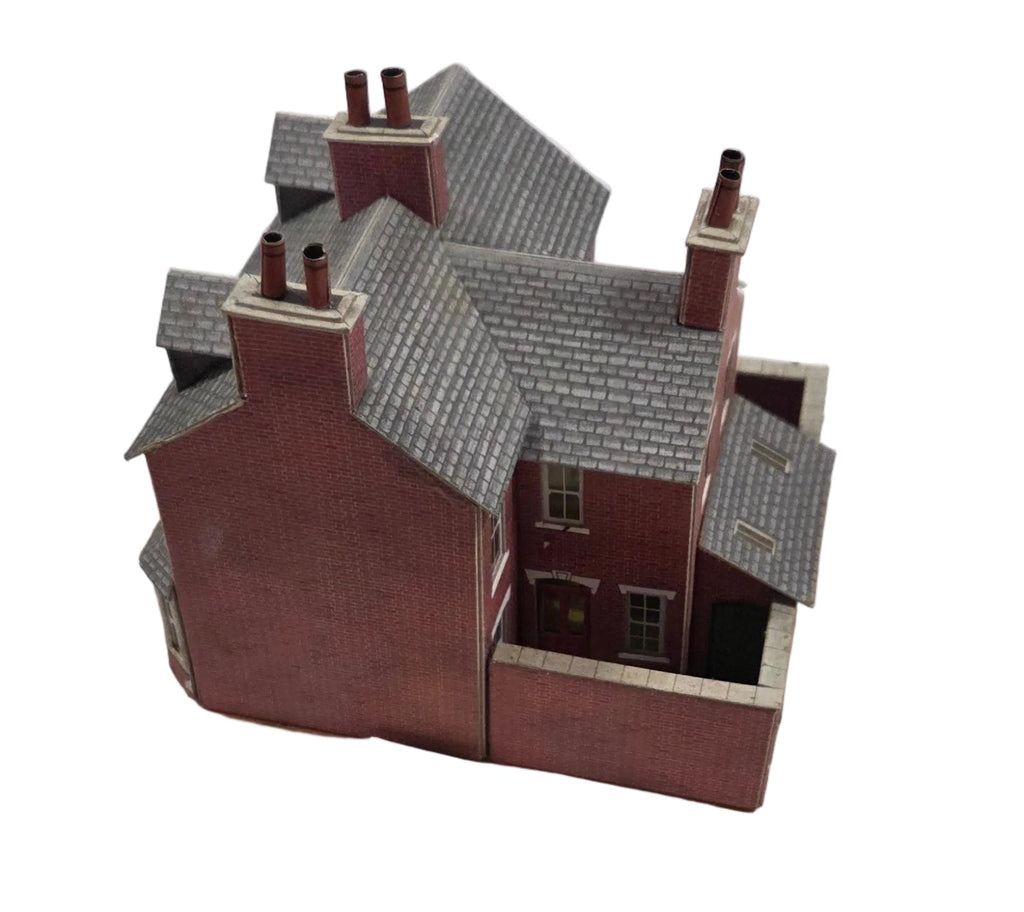 OO/HO Scale Card Kit Terraced Houses (1) – Built & Painted – PreLoved