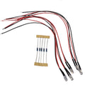 5mm LED Kit wired with Resistors – 12V DC (Pack of 5) Green/Yellow/Red/White/Blue