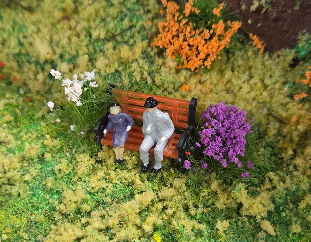 HO Scale Park Bench – Miniature Scenery Accessory - 5 pack
