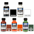 SMS Premium Acrylic Lacquer Model Paint 30ml – Black, White, Red Oxide, V/Line Orange and Brunswick Green